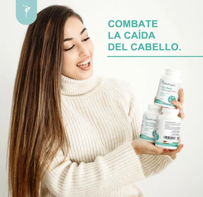 Suplemento SanaExpert Haar Forte, tu aliado para un cabello y uñas más fuertes y saludables.